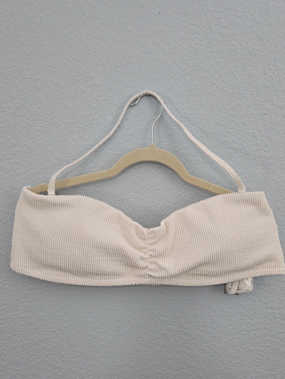 NWT J CREW Textured White Bandeau Bikini Top & High Waist Bottoms Lined 2x T XXL - Picture 2 of 12